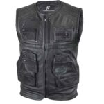 Motorcycle Zip Leather Vest