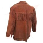 Reborn Men Native Indian American Cowboy Fringed Suede Western Jacket With Buttons - Image 2