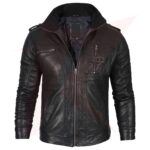 Reborn Leather Men’s Distressed Cafe Racer & Fashion Leather Jacket