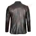 Reborn Leather Real Lambskin Two Button Black Leather Blazer - Image 2