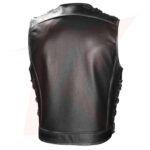Classic Black Leather Motorcycle Vest - Image 2