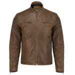 Motorcycle Men’s Vintage Style Brown Leather Jacket