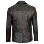 Reborn Leather Elton Men’s Black Quilted Leather Blazer - Image 2