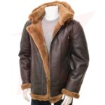REBORN MEN'S BROWN & GINGER SHEEPSKIN JACKET-SALCOMBE