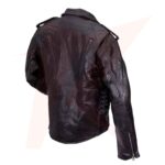 Asymmetrical Classic Biker Black Leather Jacket For Men - Image 2
