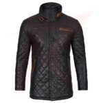 Reborn Leather Black Quilted Leather Coat