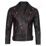 Reborn Leather Bari Men Asymmetrical Black Fashion Jacket