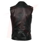 Men Classic Black Leather Vest - Image 2