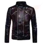 Cafe Racer Antique Classic Black Leather Biker Jacket For Men