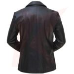 Reborn Leather Two Button Black Leather Blazer - Image 2