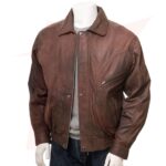 REBORN LEATHER MENS LEATHER BOMBER JACKET-PERUGIA