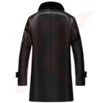 Reborn Leather Delta Men’s Black Shearling 3/4 Length Leather Coat - Image 2