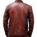 CAFE RACER MOTORCYCLE LEATHER JACKET BROWN - Image 3