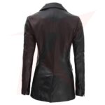REBORN WOMEN DOUBLE BREASTED BLACK LEATHER BLAZER - Image 2