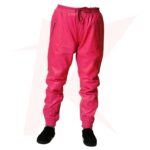 Men's Leather Joggers Pink Sweat Pants Relaxed Fit Smooth Nappa Sheepskin Red Liner