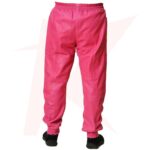Men's Leather Joggers Pink Sweat Pants Relaxed Fit Smooth Nappa Sheepskin Red Liner - Image 3