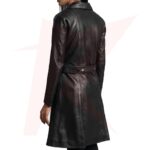 MOONLIGHT BLACK LEATHER TRENCH COAT - Image 2