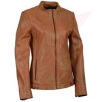 LEATHER WOMENS LEATHER JACKET WITH SIDE STRETCH FITTING