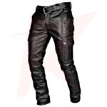 Reborn Men's Black Sheepskin Leather Pant