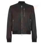 Reborn Women's Elegant Black Bomber Leather Jacket