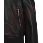 Reborn Women's Elegant Black Bomber Leather Jacket - Image 2