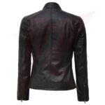 WOMEN AUSTIN CAFE RACER LEATHER JACKET - Image 2