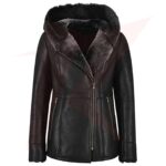 Reborn Women's Hooded Fur Shearling Long Jacket