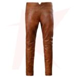 Men's Leather Pants Brown Celebrity style - Image 2