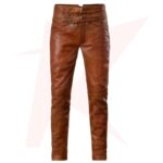 Men's Leather Pants Brown Celebrity style