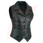 GENUINE STYLISH BLACK LEATHER VEST FOR WOMENS