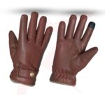 Reborn Leather Mens Soft Leather Fashion Winter Gloves with touch finger tip