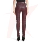 LEATHER STRAIGHT LEG TROUSER IN BROWN - Image 2
