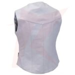LONG LADIES WHITE LEATHER VEST - Image 2