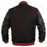 Reborn Leather FASHION Women Varsity Jacket Genuine Leather Sleeve and Wool Blend Letterman Ladies Girls College Varsity Jackets - Image 2