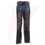 Reborn Women's Black 'Braided' Zippered Motorcycle Leather Chaps - Image 2