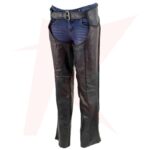 Reborn Women's Black 'Braided' Zippered Motorcycle Leather Chaps
