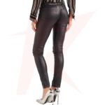 LEATHER STRAIGHT LEG TROUSER IN BROWN - Image 2