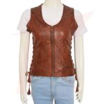 WOMEN BROWN LEATHER VEST