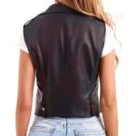 WOMEN SLEEVELESS LEATHER VEST - Image 2