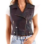 WOMEN SLEEVELESS LEATHER VEST