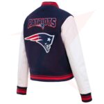 Women's Pro Standard Navy New England Patriots Mash Up Wool Varsity Full-Zip Jacket - Image 2