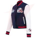 Women's Pro Standard Navy New England Patriots Mash Up Wool Varsity Full-Zip Jacket
