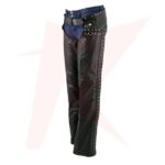 Reborn Leather Women's 'Riveted' Classic Black Motorcycle Leather Chaps