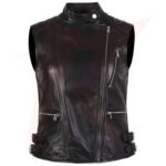 WOMEN'S BODACIOUS BLACK LEATHER VEST