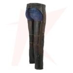Reborn Leather Women's 'Laced & Star Accents' Distressed Brown Leather Chaps - Image 2