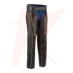 Reborn Leather Women's 'Laced & Star Accents' Distressed Brown Leather Chaps